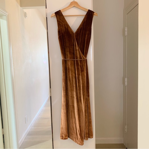 Vince Panné Wrap Dress in Rose Gold Size Small - Picture 6 of 14